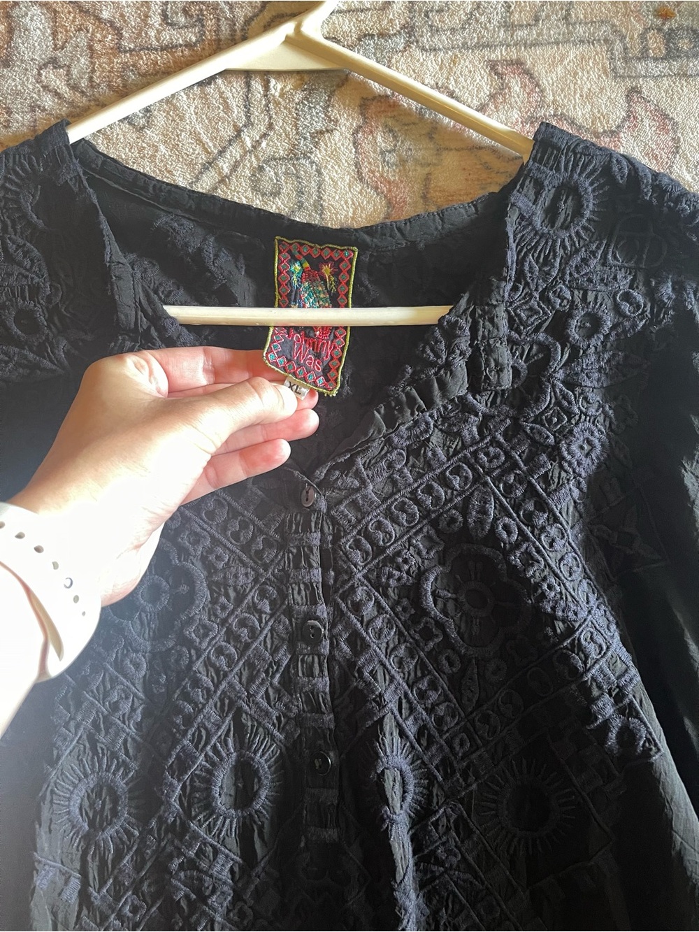 Johnny Was Black Rona Tunic - Picture 2 of 4